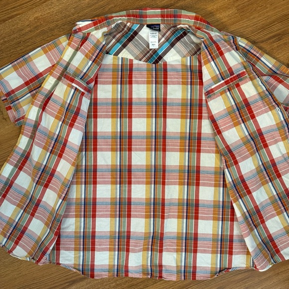 Patagonia Mens Shirt Red ORGANIC Cotton Button Up Outdoor Hiking Plaid - L - Picture 10 of 14